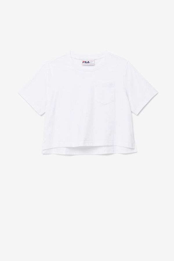 Camisetas Fila Mulher Branco - Fila Blenda Crop Portugal Lojas,SIQE-25870